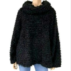 Westbound Women's Black Chunky Furry Soft Cowl Sweater Size S NWT $69